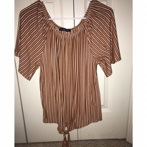 Orange and White Blouse